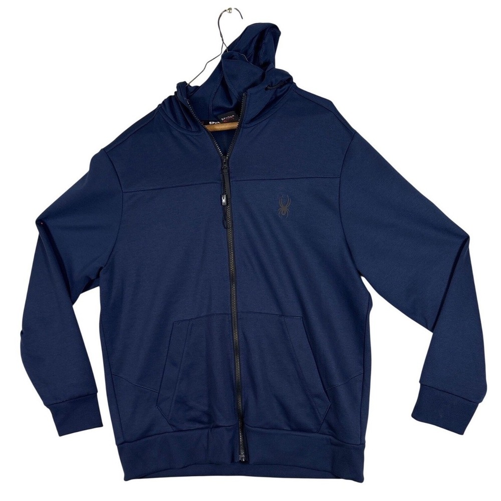 Spyder Active Mens ProWeb Full Zip Hoodie Navy Blue Large SPM886U